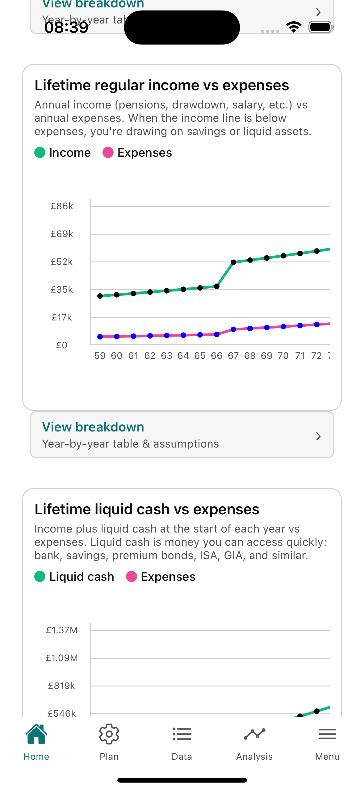 Pension Cashflow Modeller iOS screenshot 3